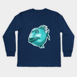 scarface ugly fish funny cartoon Kids Long Sleeve T-Shirt